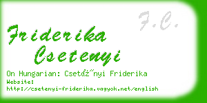 friderika csetenyi business card